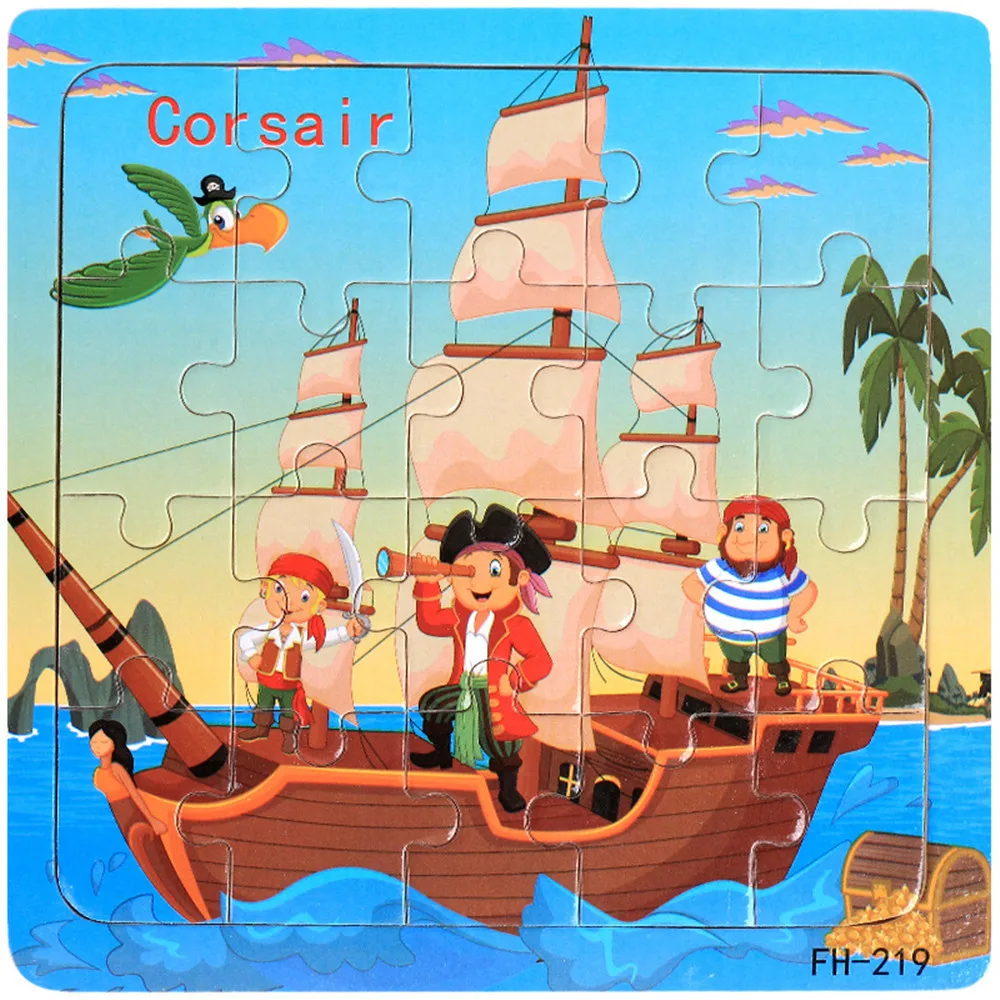 1 шт. деревянная головоломка для детей головоломки игрушки для детей мультфильм животное автомобиль деревянные пазлы интеллект Дети Детские обучающие игрушки