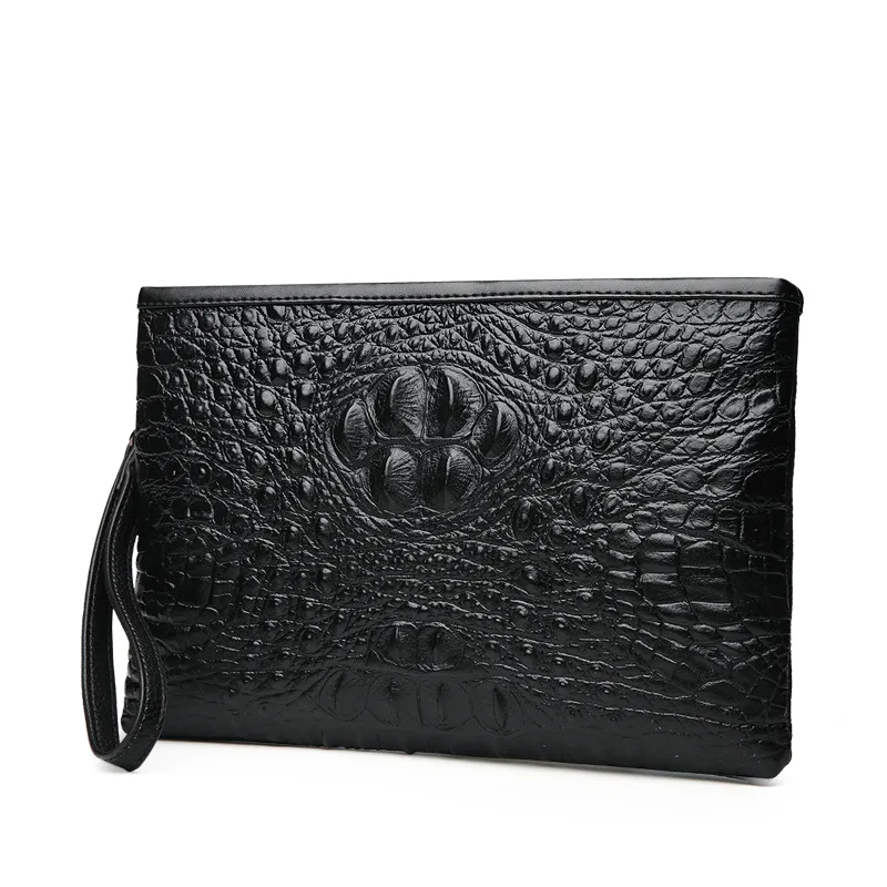 

Genuine Leather Clutch Bag MEN'S Handbag 2019 New Style Fashion Large Capacity Crocodile Pattern Full-grain Leather Casual Clutc