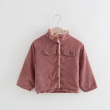 

Fashion Children Girl Jacket Coat Button Closure Outerwear Casual Warm Fleece Corduroy Jacket Coat For Autumn Winter