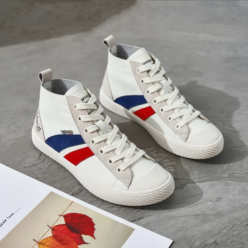 

Hight-top White Shoes Women's 2019 Autumn New Products Korean-style Versatile Genuine Leather Casual WOMEN'S Shoes Flat Shoes