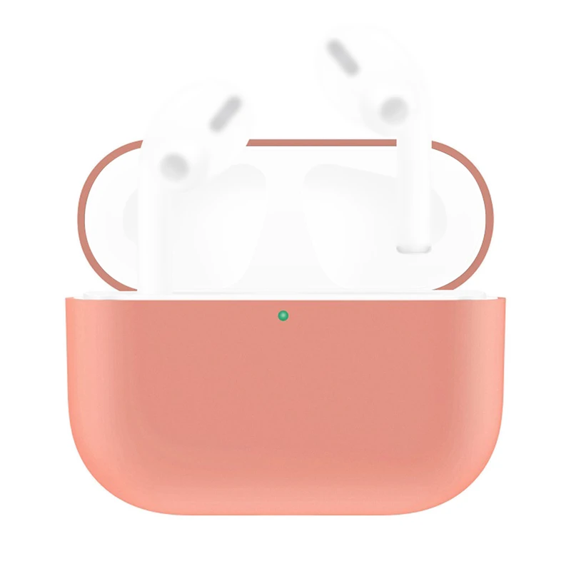 Beautiful solid color earphone case For AirPods Pro 2019 Wireless Charging Case Silicone Protective Cover Skin 1102#B