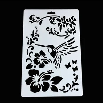 

1PC Bird Flower Vine Shaped Reusable Stencil Airbrush Painting Art DIY Home Decor Scrap booking Album Crafts drop Shipping
