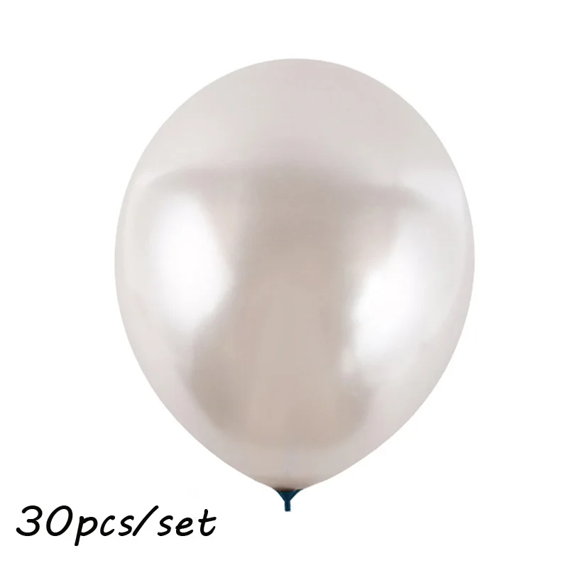 30pcs silver 30 шт утолщенные разноцветные шары Макарон 10 дюймов яркие шары для вечерние принадлежности для дня рождения свадьбы и украшения - Цвет: 30pcs silver