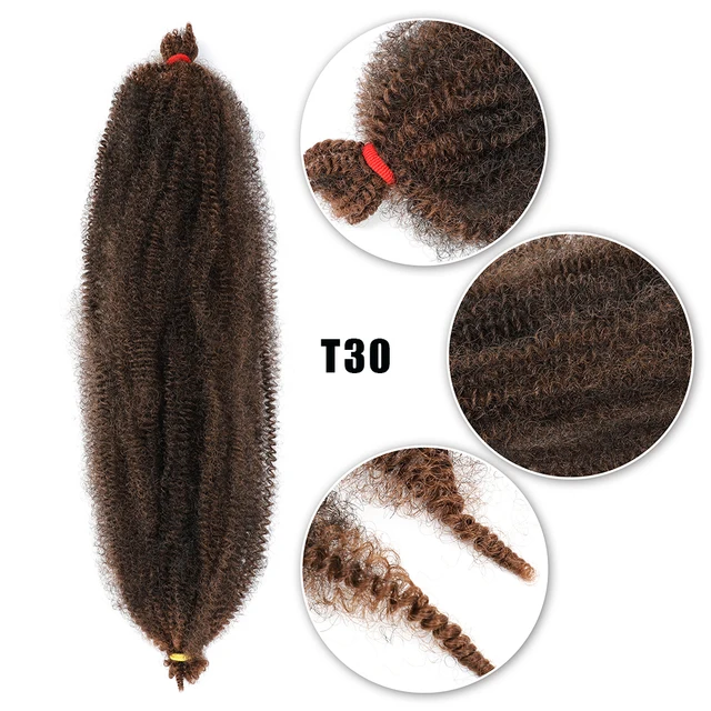 YunRong Kinky Marley Braiding Hair Springy Afro Twist Crochet Hair Bulk Extensions Faux Locs Marely Braid For African Women T30