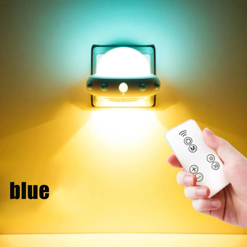 Blue Горячий светодиодный ночник Индукционная лампа зарядка дистанционное управление индикаторы прикроватная лампа спальня L99 - Цвет: Blue