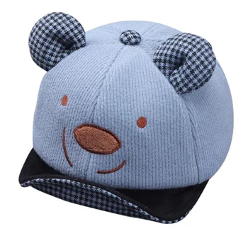 

Boys Girls Children Ball Caps Hats Adjustable Sun Protection Cartoon Bear Print Casual Visors New Arrival