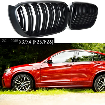

ABS Gloss / Matte Black Kidney Grill Bumper Racing Grille For BMW F25 LCI F26 X3 X4 xDrive18d xDrive25i xDrive30i 2014 - 2018