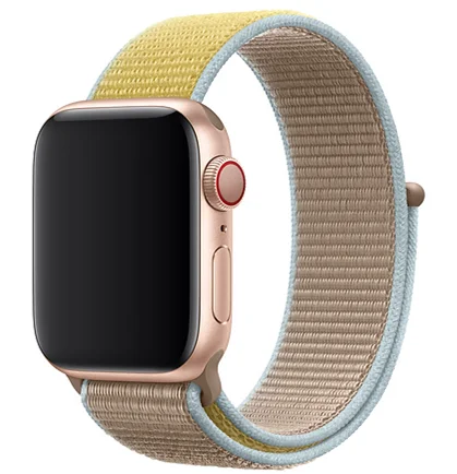 Camel Светильник со светоотражающим браслетом, спортивный ремешок для Apple Watch, 44 мм, 42 мм, 40 мм, 38 мм, нейлоновый ремешок для iwatch, серия 5, 4, 3, 2, 1 - Цвет ремешка: Camel