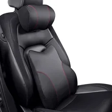 Автомобильное сиденье поясничная подушка с памятью хлопок поясничная Подушка для сиденья автомобиля с четырьмя сезонами Автомобильный подголовник подушка настоящая кожа