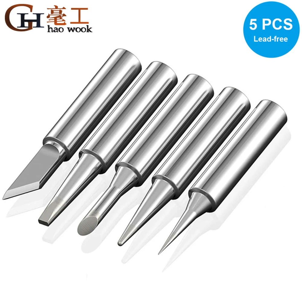 5Pcs 2.4D+3C+I+B+K Soldering Iron Tips Pure Copper Soldering Iron Head Set DIY Electric Soldering Iron Replacement Tip Repair soldering paste