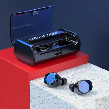 

Bluetooth Earphone 5.0 TWS 9D Stereo wireless Headphones with LED Power Display 4000mAh Charging Box noise canceling headphone