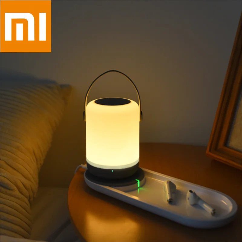 

Xiaomi zhiji wireless charger night light set portable wireless charging touch light Can charge Xiaomi 9, Samsung S10, etc.