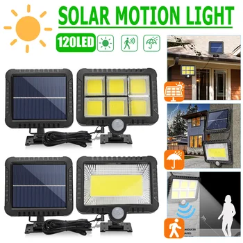 

COB 100/120 LED Solar Wall Light Outdoors Solar Garden Light Waterproof PIR Motion Sensor Wall Lamp Emergency Street Lamp