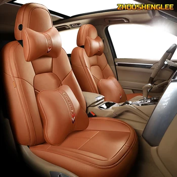 

ZHOUSHENGLEE Custom Leather car seat covers set For Dodge Caliber Avenger Journey challenger Automobiles Seat Covers car seats