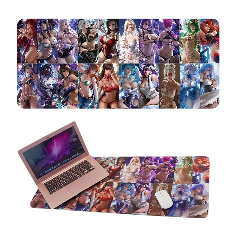 

Large Anime Sexy Girl Gaming Pad Computer Laptop Keyboard Desk Mats Cartoon MousePad Animation Game Computer 3D Beauty Mouse pad