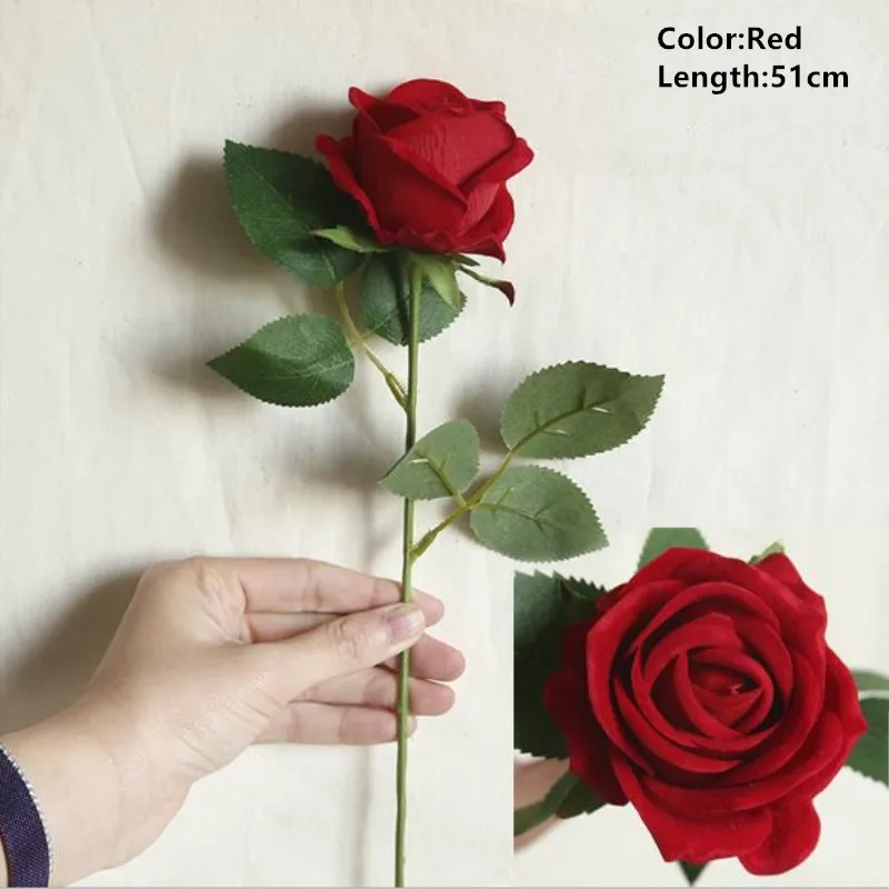B Red Rose 11 шт. романтическая роза искусственный цветок Сделай Сам Красный Белый Шелковый Искусственный цветок для вечерние украшения дома свадьбы День святого Валентина - Цвет: B Red Rose