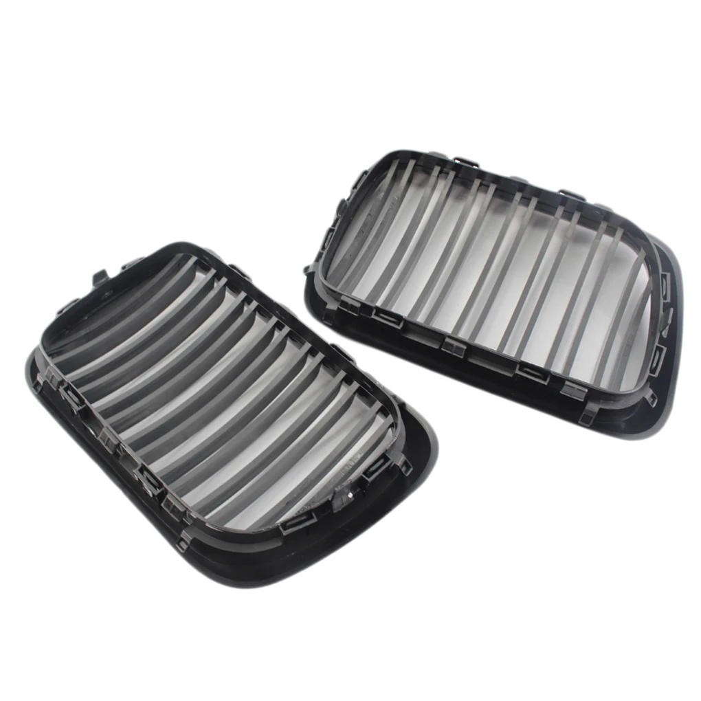 

1 Pair 51138195152/51138195151 Gloss Color Double Line Car Front Grilles Replaement for BMW E36 97-99