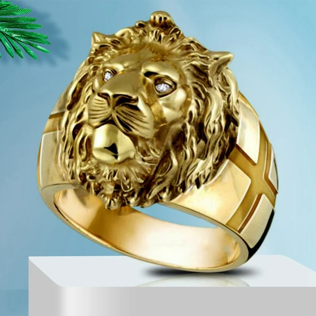 Stainless Steel Golden Lion Head Self Defence Ring Cool Boy Band For  Parties And Domineering Unisex Jewelry From Huierjew, $0.86 | DHgate.Com