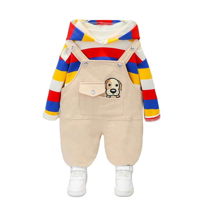 

New Winter Baby Clothes For Boys Children Thick Hoodies Overalls 2Pcs/set Toddler Girls Costume Infant Clothing Kids Tracksuits