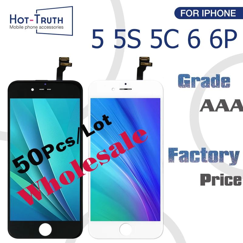 50 шт. ЖК-дисплей для iPhone 5 5S 5C 6 6 Plus сенсорный экран дигитайзер сборка для iPhone 6 Pantalla AAA+++ Замена