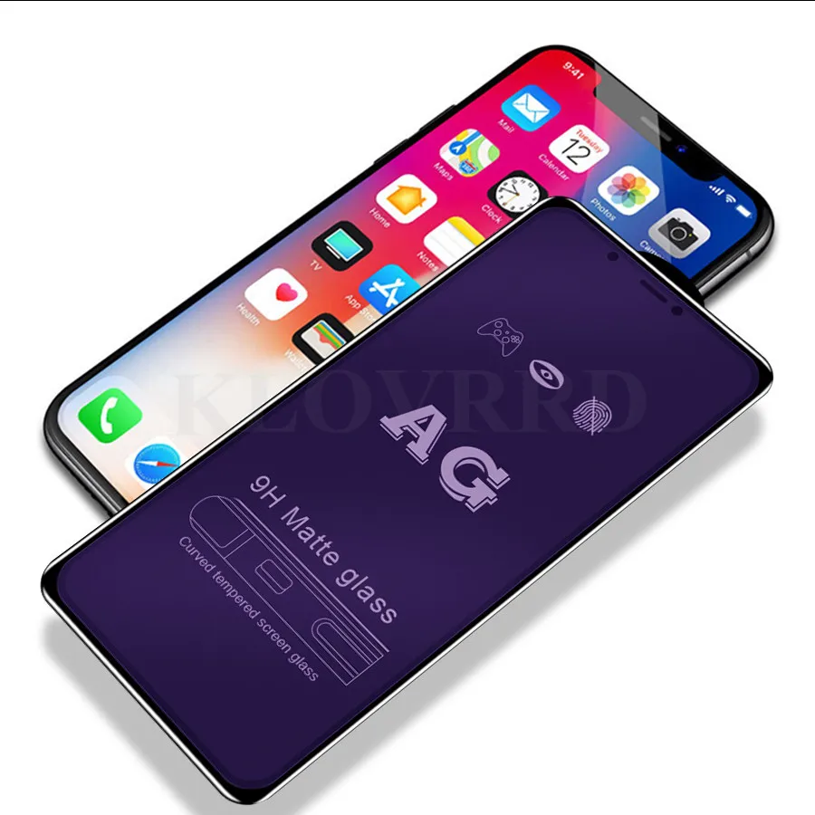Анти-голубое освещение матовое закаленное стекло для iPhone 11 Pro XS Max XR матовый протектор экрана полное покрытие для iPhone 7 8 Plus
