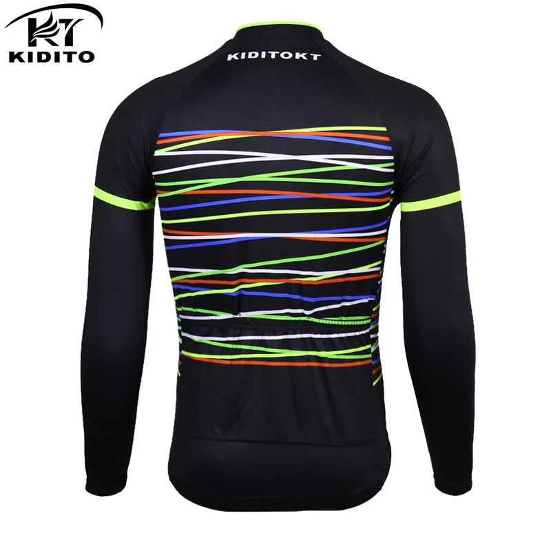 KIDITOKT Long Sleeves Cycling Jerseys Autumn Coolmax Cycling Clothing Breathable Mountain Bike Clothes Sportswear For Men