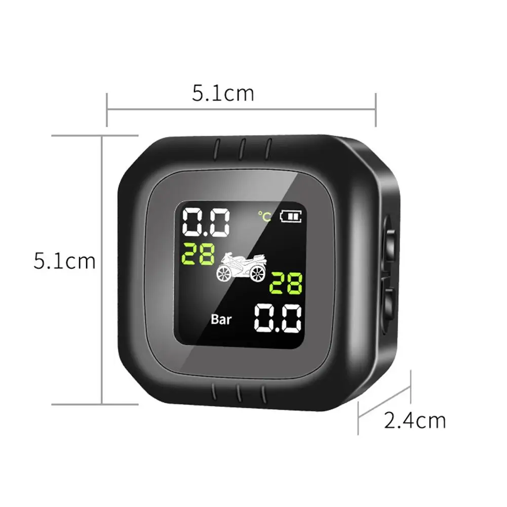 Мотоцикл TPMS USB Водонепроницаемая система контроля давления в шинах в режиме реального времени беспроводной с ЖК-дисплеем с 2 внешними датчиками инструмент для шин