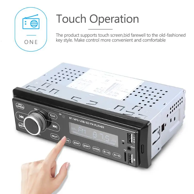 Авторадио 1din Автомагнитола Bluetooth 1 din автомобильный стерео плеер AUX MP3 FM/USB/Радио дистанционное управление Авто Аудио