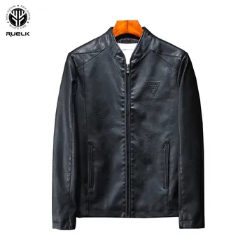 

RUELK 2019 New Arrival Autumn Stand PU Leather Jacket Causal Fashion Slim Fit Brand Clothes Comfortable Soft Coat