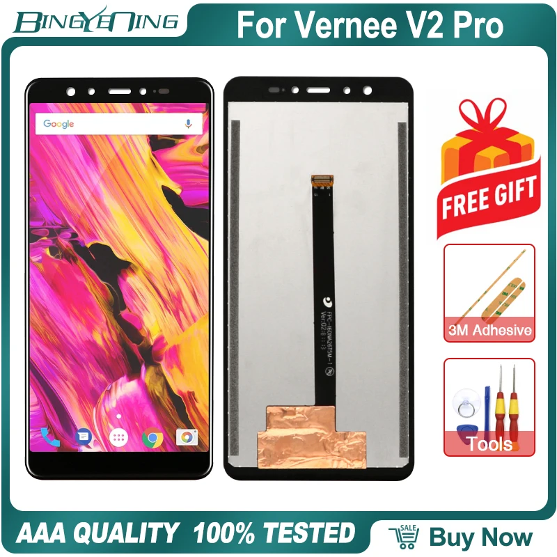 

100% Original For Vernee V2 Pro LCD&Touch screen Digitizer with frame display Screen module accessories Assembly Replacement
