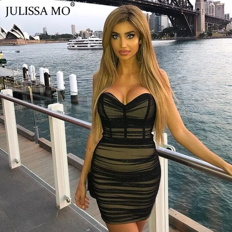 Женское плиссированное платье JULISSA MO с открытыми плечами и открытой спиной