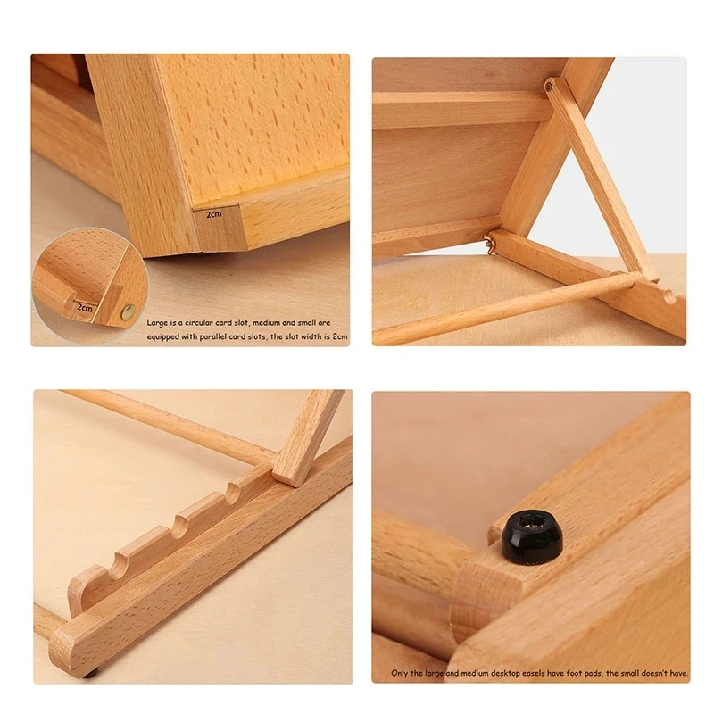 Portable Sketch Easel Wooden Desktop Easel Artist Tabletop Drawing Board Stand For Watercolor Oil Painting Art Supplies