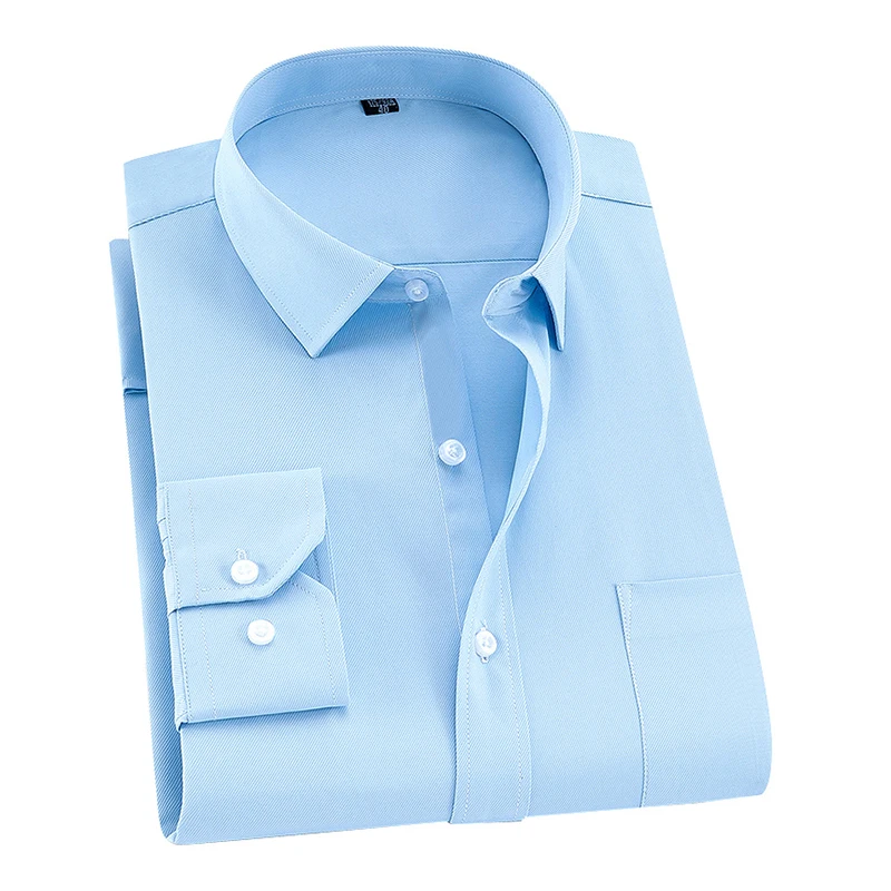 8xl 7xl Men Shirt Long Sleeved Man Business Causal Shirts Twill White Yellow Shirt Brand Formal Shirts Soft DS275 dress shirts men casual shirts