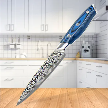 

5 Inch Utility Knife Damascus Kitchen Knife 67 Layers Japanese Damascus Stainless Steel VG-10 Cooking Tools Knives
