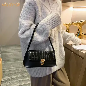 

Vintage Leather Women Handbag Solid Color Simple Shoulder Shopping Tote Bag