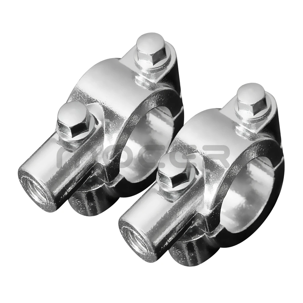 

10MM MOTORCYCLE BIKE HANDLEBAR MIRROR CLAMP MOUNT 22MM BRACKET 7/8" CHROME