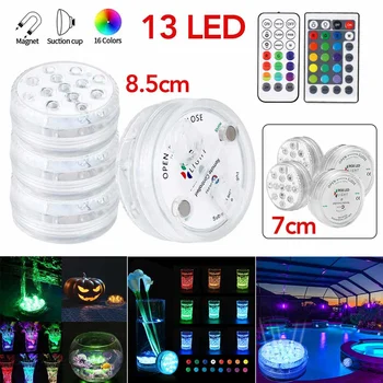 

7/8.5cm RGB Aquarium submersible Light Fish Tank Garden LED Underwater Pool Light Lamp Vase Swimming Pool LED Submersible Light