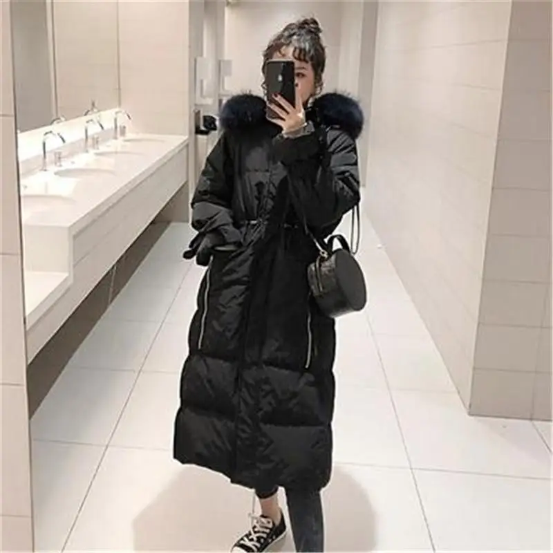 2019 новое зимнее женское утепленное плотное длинное пальто с капюшоном из