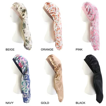 

Satin Bonnet Hair Styling Caps Sleep Cap Dreadlock Hair Care Night Cap Women Chemo Cap Headcover Hair Long Accessories