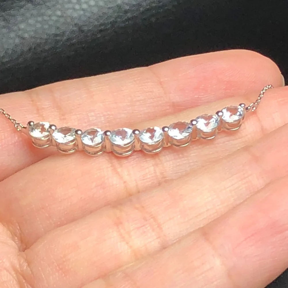 Настоящие хорошие драгоценности 14K белого золота AU750 натуральные белые драгоценные камни-сапфиры 3.05ct подвески для милое Женское Ожерелье