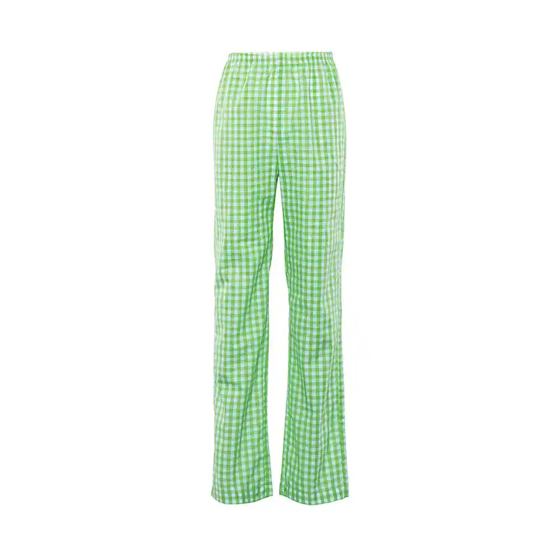 green straight pants