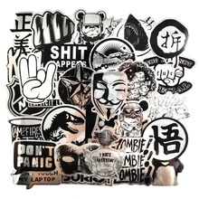 50pcs/pack Metal Wire-Drawing Reflect Light Graffiti Stickers for Notebook Motorcycle Skateboard Computer Mobile Phone