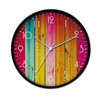 

Modern 12-Inch Simple Hanging Clock Living Room Bedroom Creative Wooden Clock Mute Clock Fashion Watch Nordic Style Circular