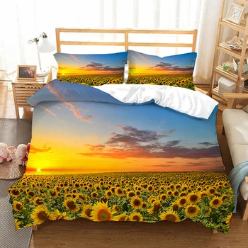 

Sunflower 3D Bedding sets twin full queen king Quilt Cover Pillow Case 3pcs single double duvet cover sets pretty bedclothes