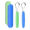 Portable Tongue Cleaner Tongue Scraper Reusable Stainless Steel Oral Mouth Brush travel case Black/Blue/Green Non-slip handle ► Photo 3/6