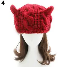 

80% HOT SALES！！！Women's Winter Knit Crochet Braided Cat Ears Beret Beanie Ski Knitted Hat Cap