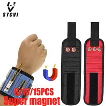 Bracelet magnétique puissant, 15 pièces, petites pièces, Kit d'outils pour électricien, Kit d'outils à vis, Kit d'outils d'aspiration magnétique