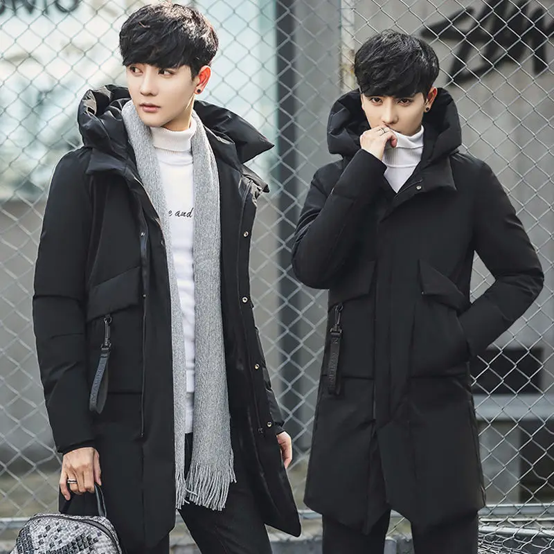 Koop 2020 Nieuwe Collectie Winter Jassen Voor Mannen Denk Warm Winddicht Zacht Katoen Gevoerde Jas Winter Men Casual Lange Mouw losse Hooded