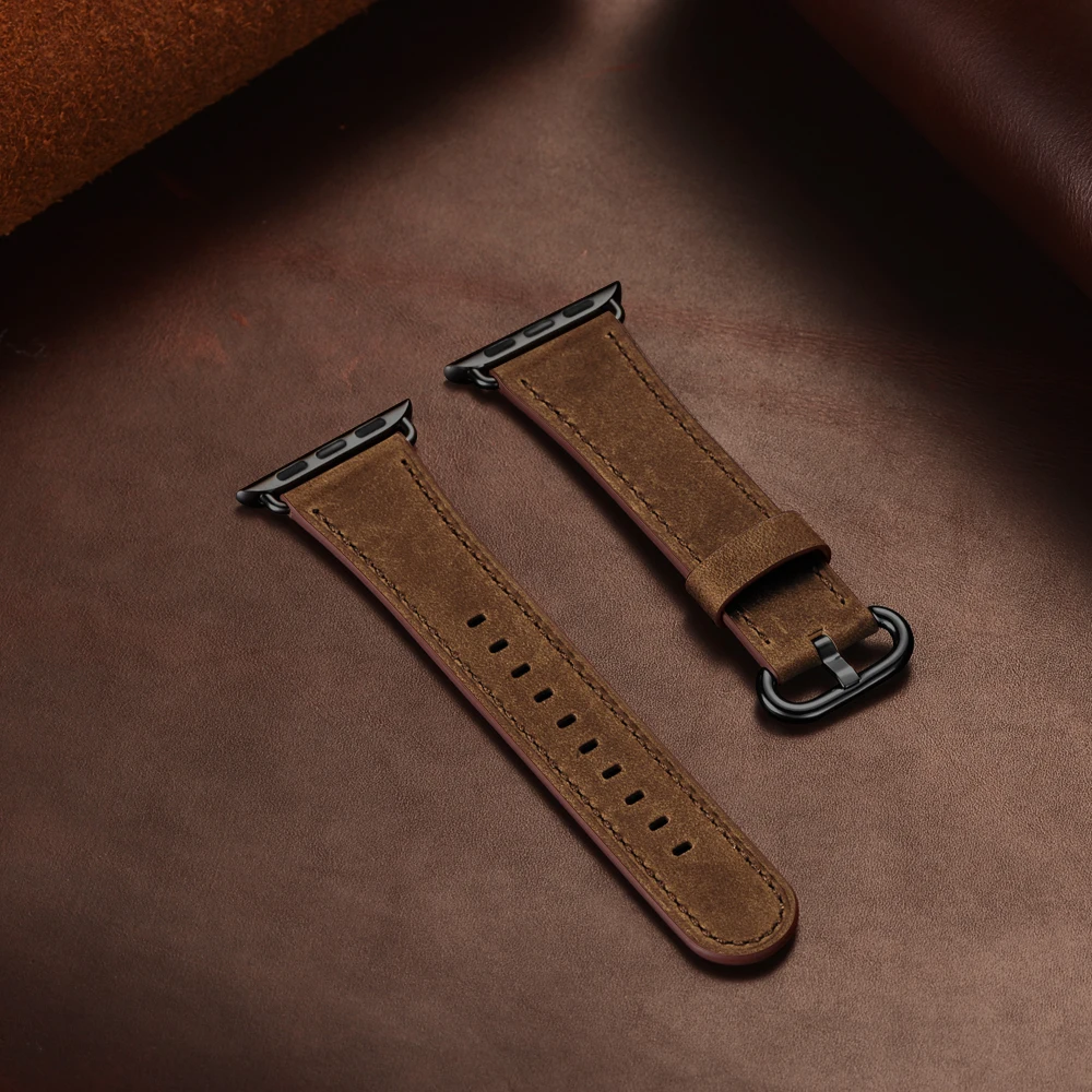 Ремешок из натуральной кожи для apple watch серии 1 2 3 4 5 iwatch 40 мм 44 мм Ремешки для наручных часов 38 мм 42 мм ремешки
