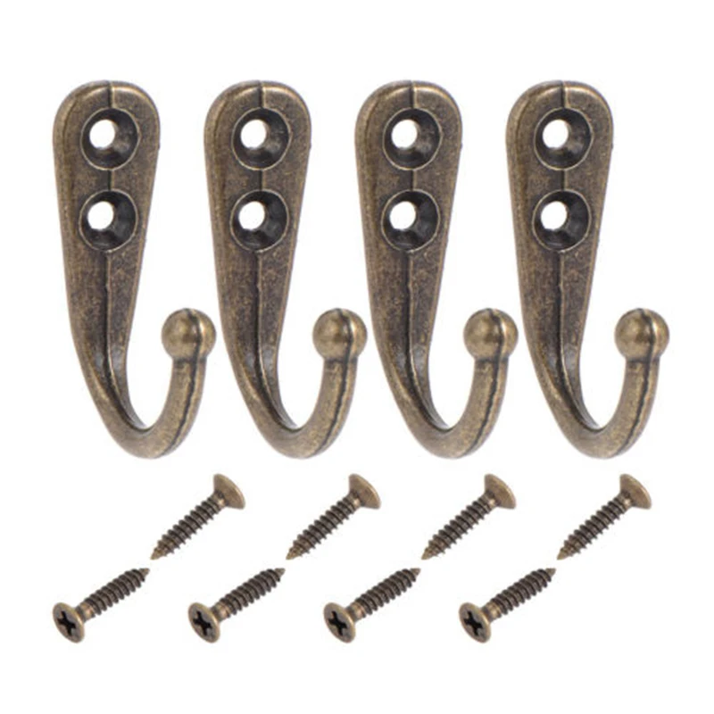 

20x Wall Mounted Hook Key Holder Letter Rack Hanger Hanging Mini Retro Coat Hanger & 40 Pieces Cloth Hooks